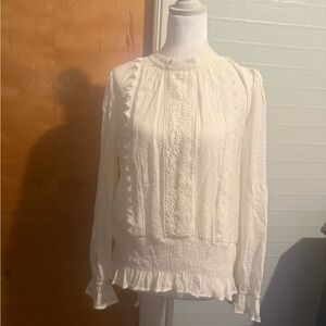 Elegant White Lace Women's Blouse